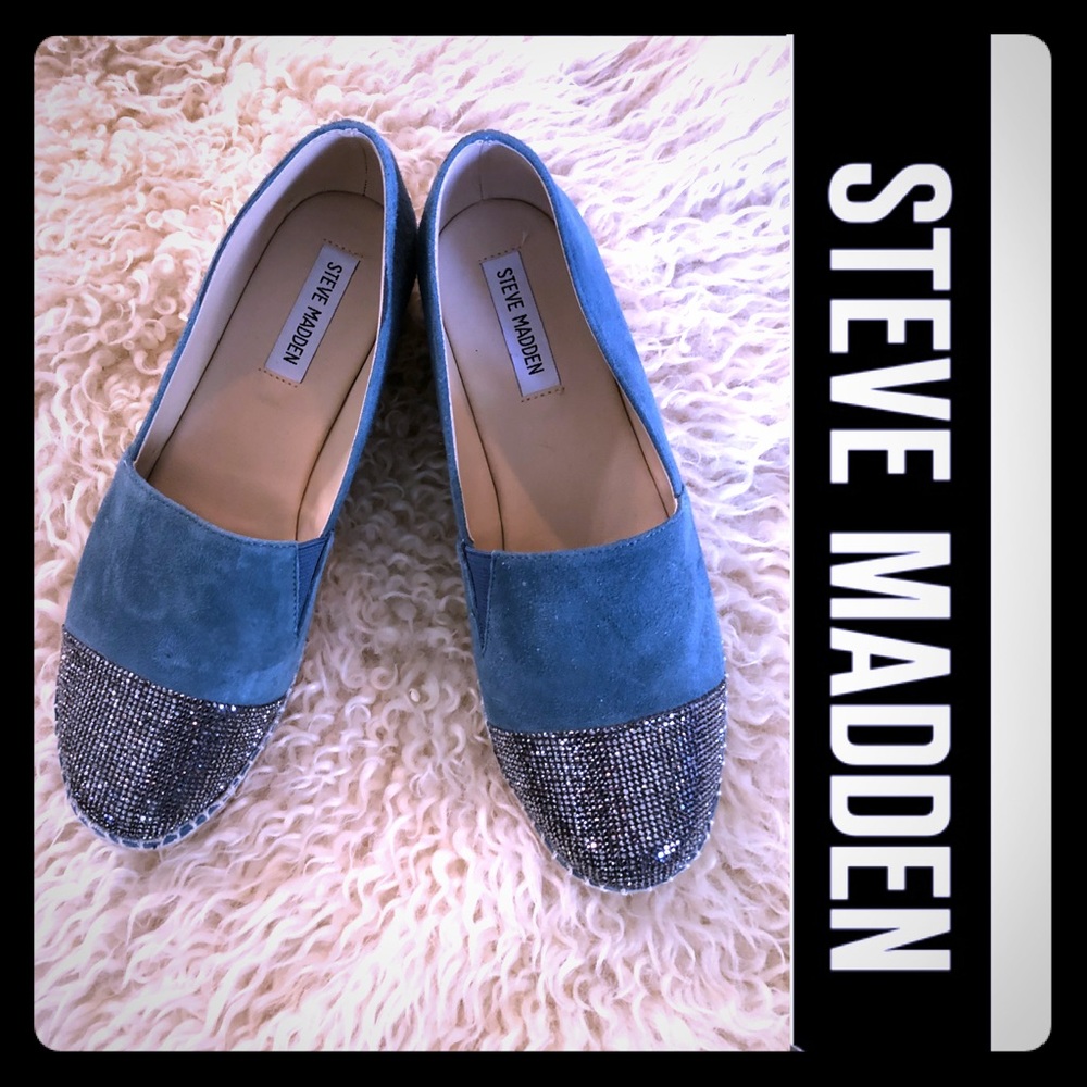 STEVE MADDEN Women’s Pulsse Espadrilles Blue Flats